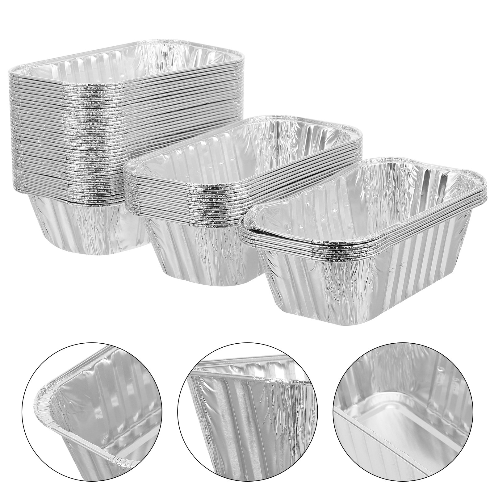 Kitchen Essentials Baking Tray - 50Pcs Foil Loaf Pan Aluminum Baking