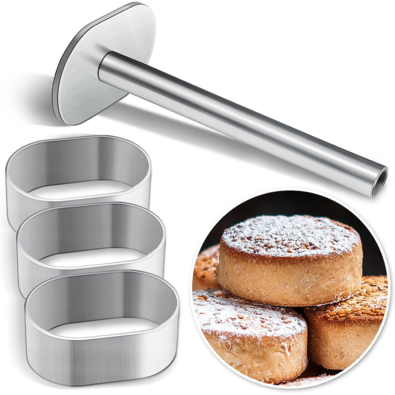 Kitchen And Baking Equipment - Stainless Steel Polvoron Mold with Pusher,