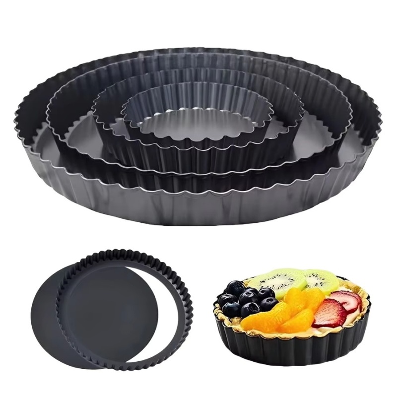 Kitchen Baking Cake - 1pc Removable Bottom Fluted Tart Pan