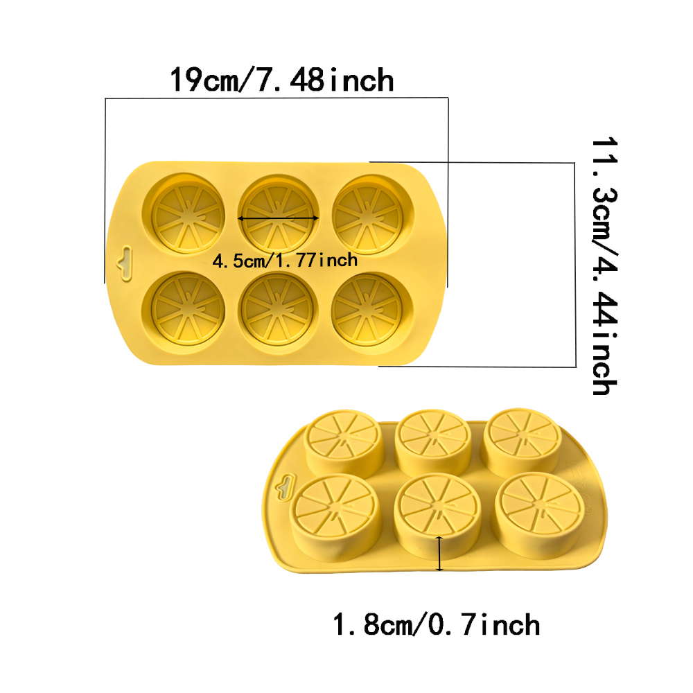 1pc 6-cavity lemon shaped sili - огляд і ціна Kitchen Baking Molds