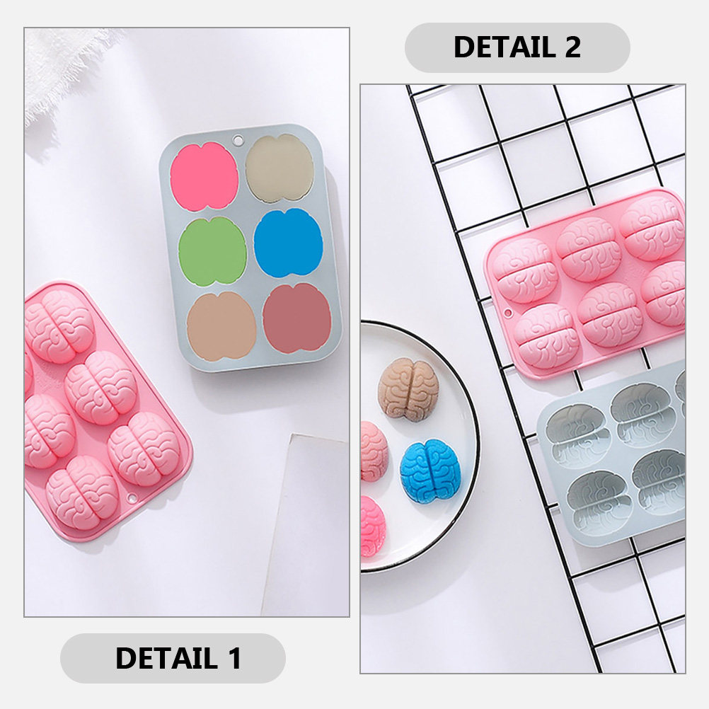2Pcs Brain Shape Silicone Mold - огляд і ціна Kitchen Baking Cake