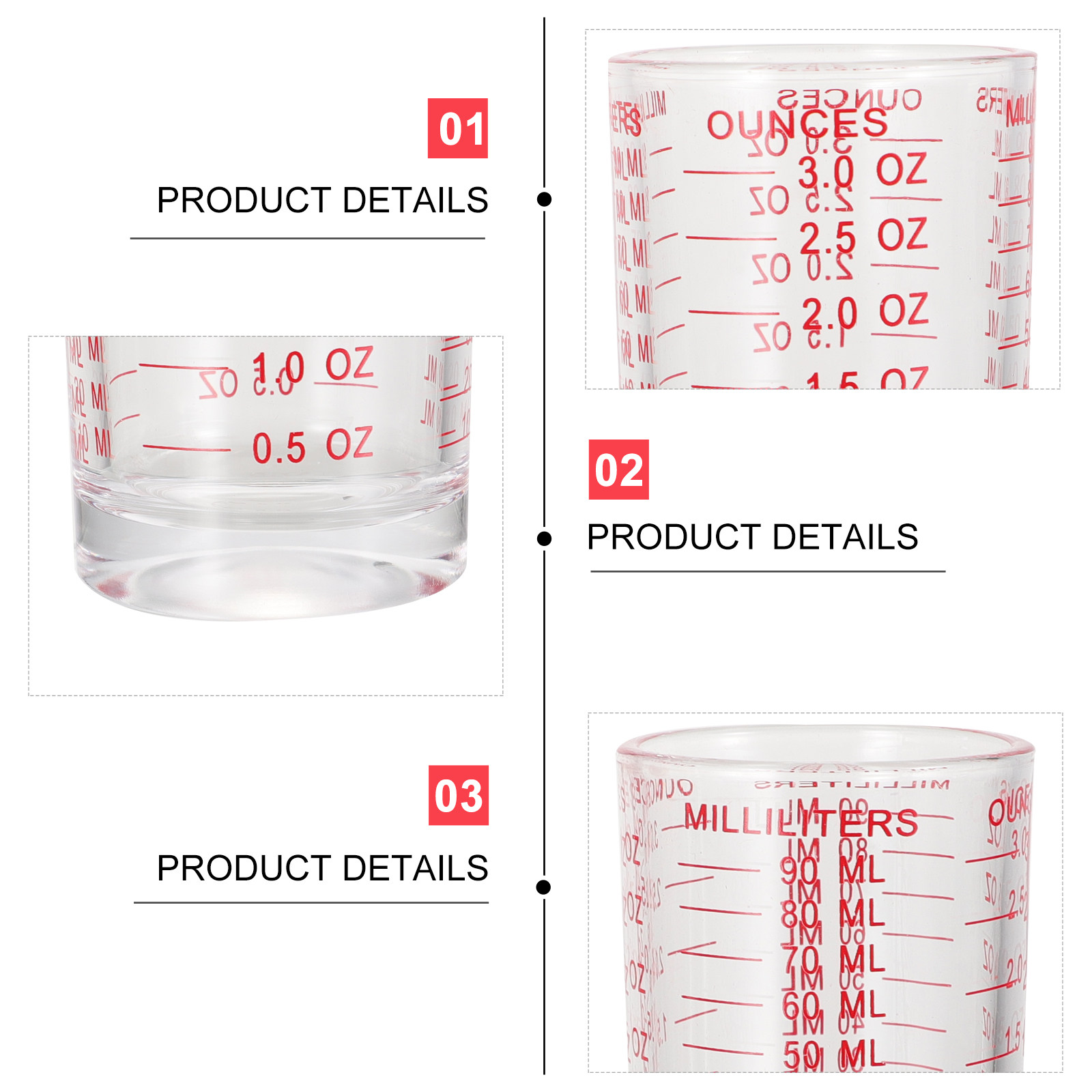 3Pcs Glass Measuring Cups Set  - огляд і ціна Kitchen Tools In Baking