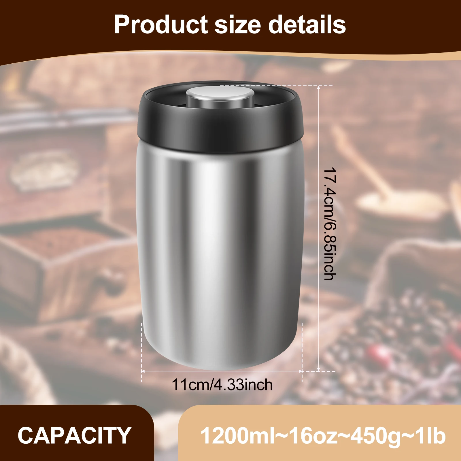 Coffee Sealed Jar Stainless St - огляд і ціна Kitchen Bank