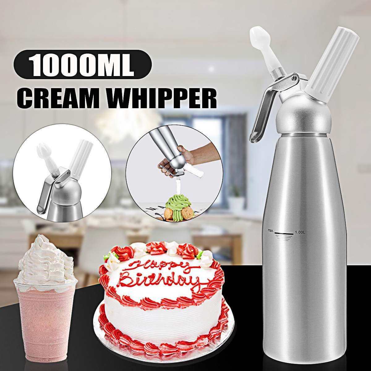 500/1000ml Cream Foam Gun Cake - огляд і ціна Piping Bag Disposable