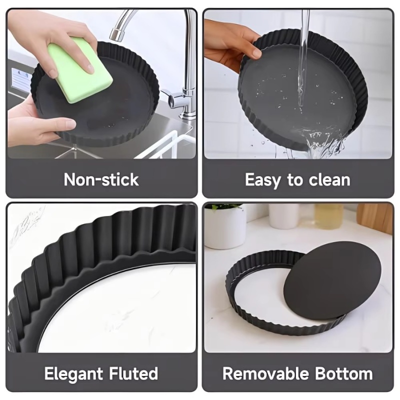 1pc Removable Bottom Fluted Ta - огляд і ціна Kitchen Baking Cake
